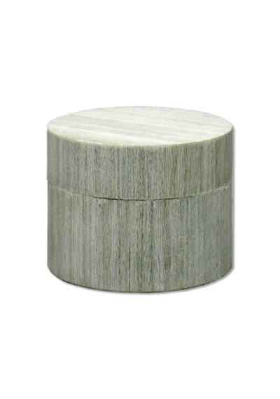 Houten mini urn rond grijs