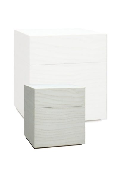 Houten mini urn vierkant oud-wit