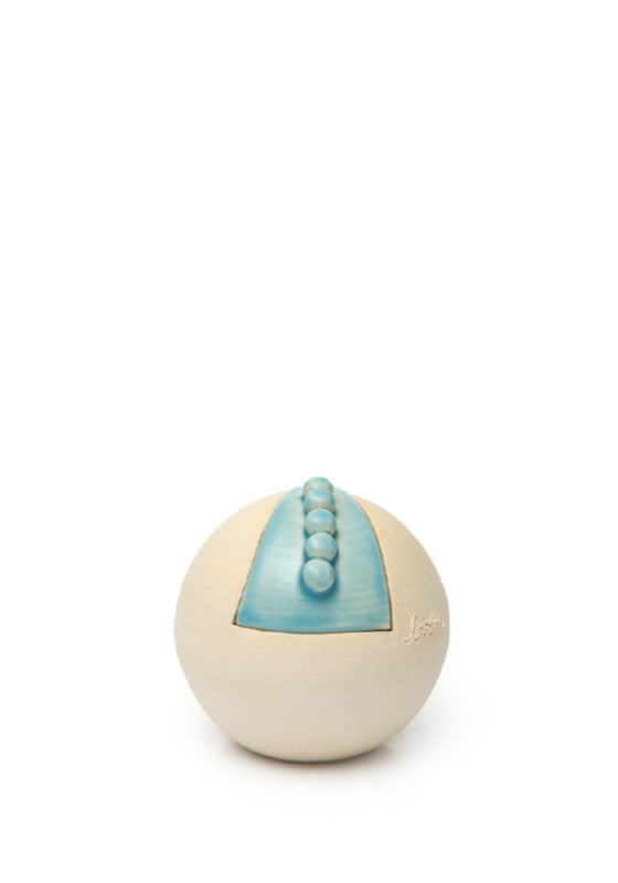 keramiek mini urn milo met bolletjes