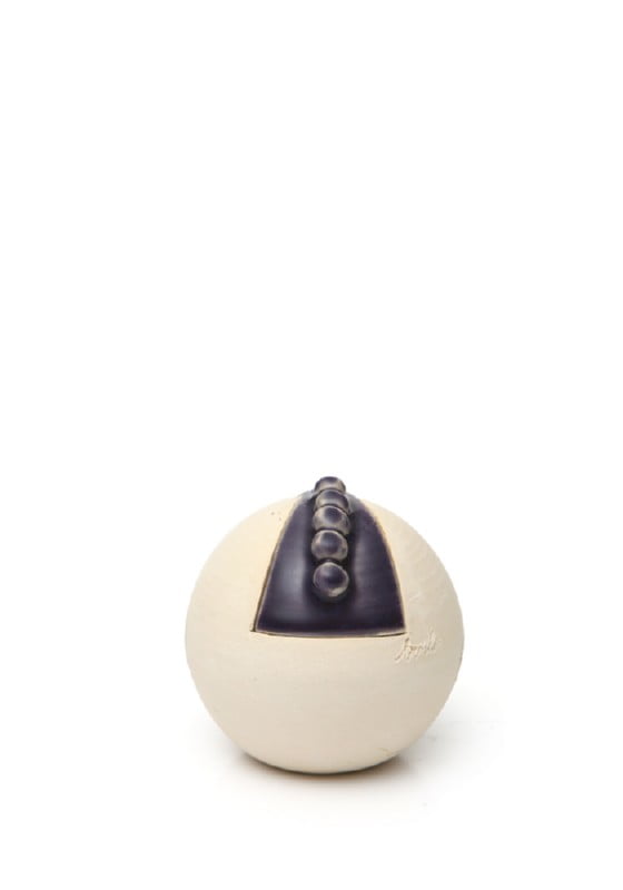 keramiek mini urn milo met bolletjes