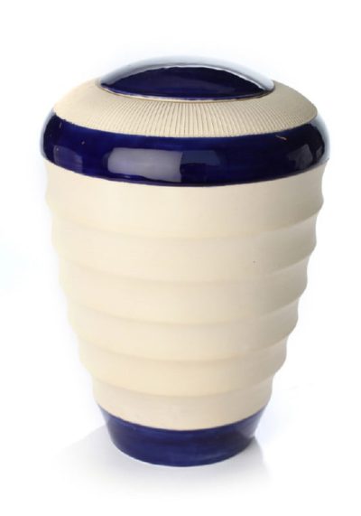 keramiek urn pure naturel blauw