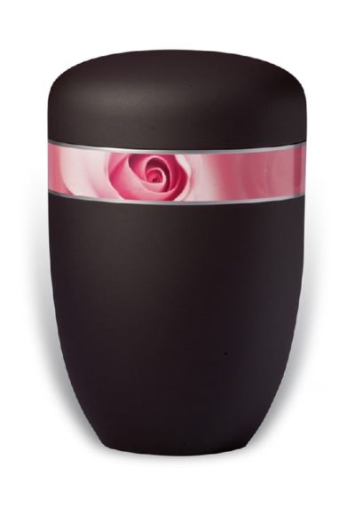 urn mat zwart roos