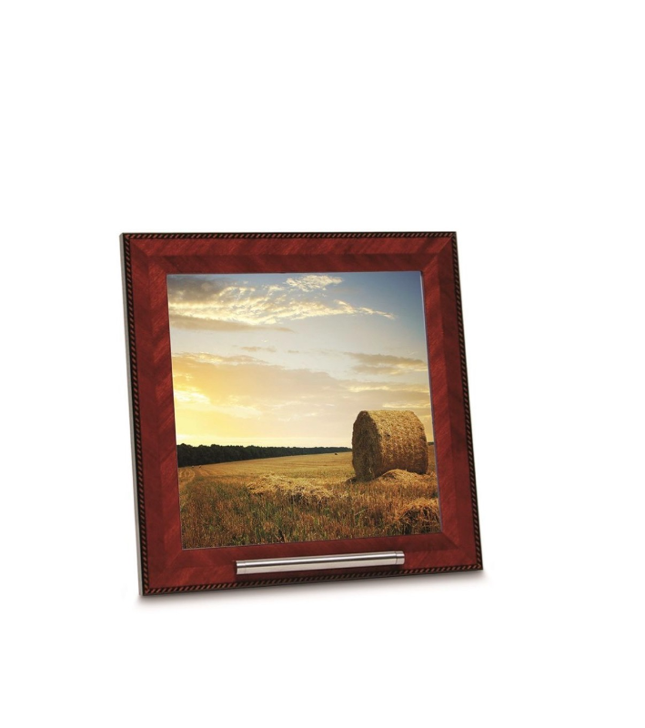 fotolijst wortelhout bruin met asbusje 20x20