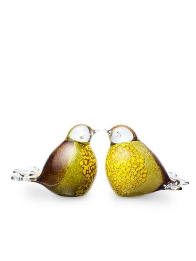 mini urn glazen vogel in diverse kleuren