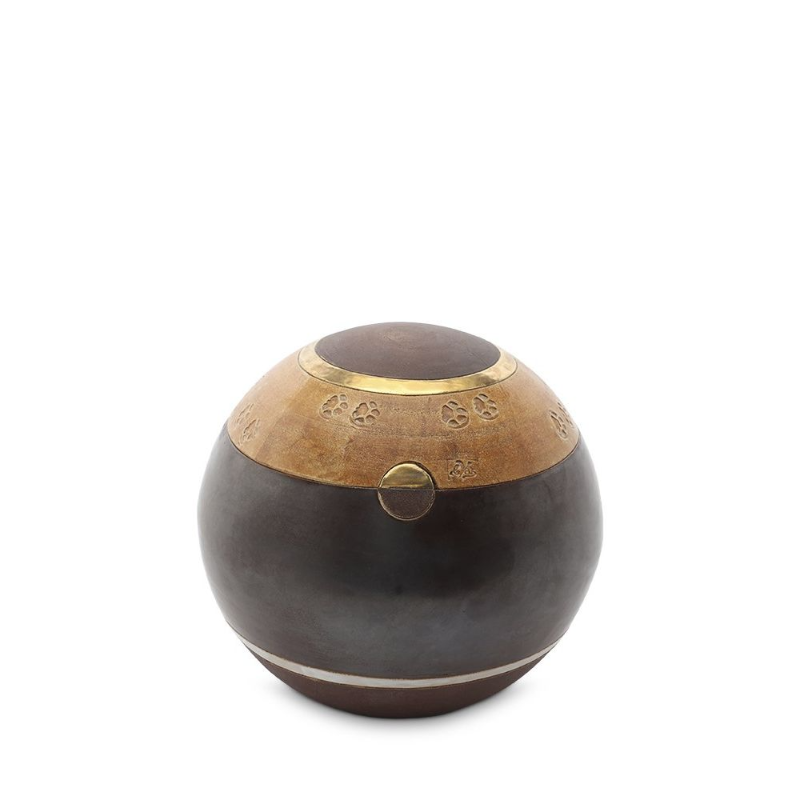 dieren mini urn brown beige met pootjes
