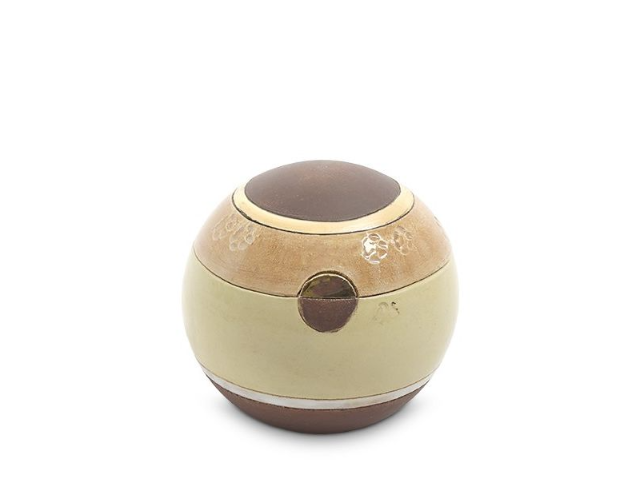 dieren mini urn golden yellow met pootjes