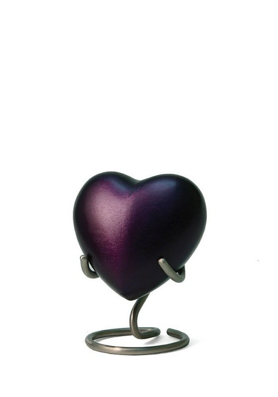 Mini urn hart mat in effen kleuren