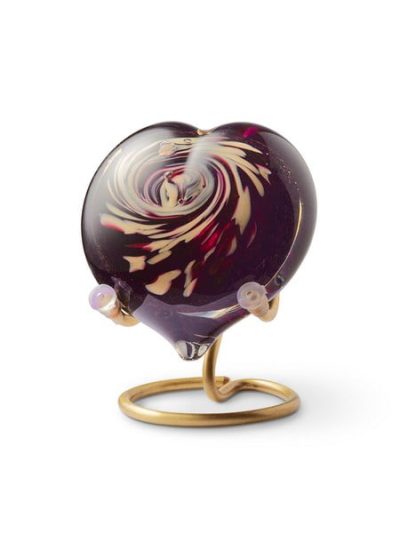 mini urn glas pebble hart