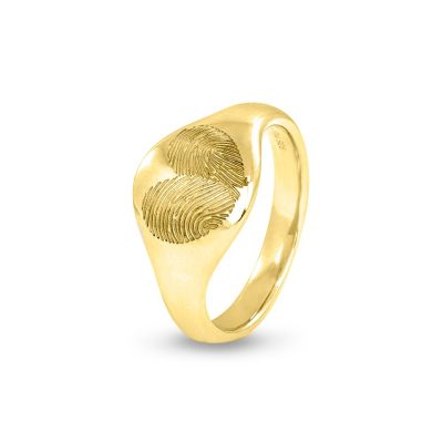 412S Signet Ring Fingerprints Heart