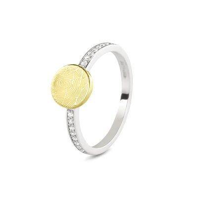 459SY Gem Bicolour Disk Ring