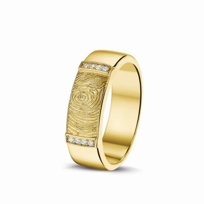 Fingerprint Gem Band Ring RWS-004