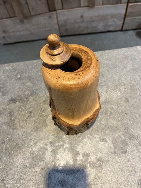 houten natuur urn abrikoos met bast