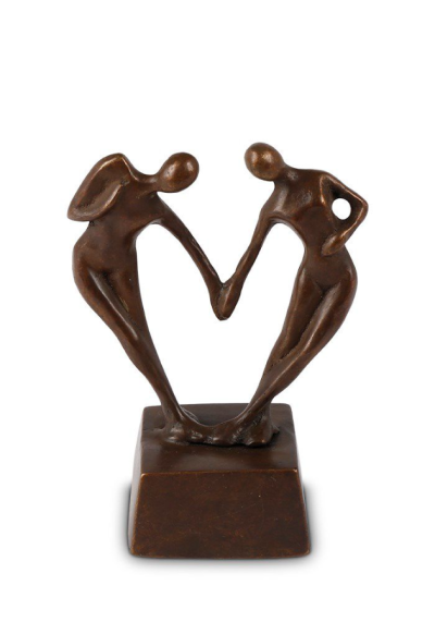 mini urn liefdespaar brons look