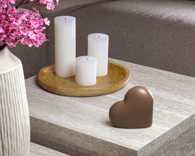 heart urn mineraal composiet