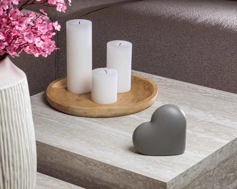 heart urn mineraal composiet