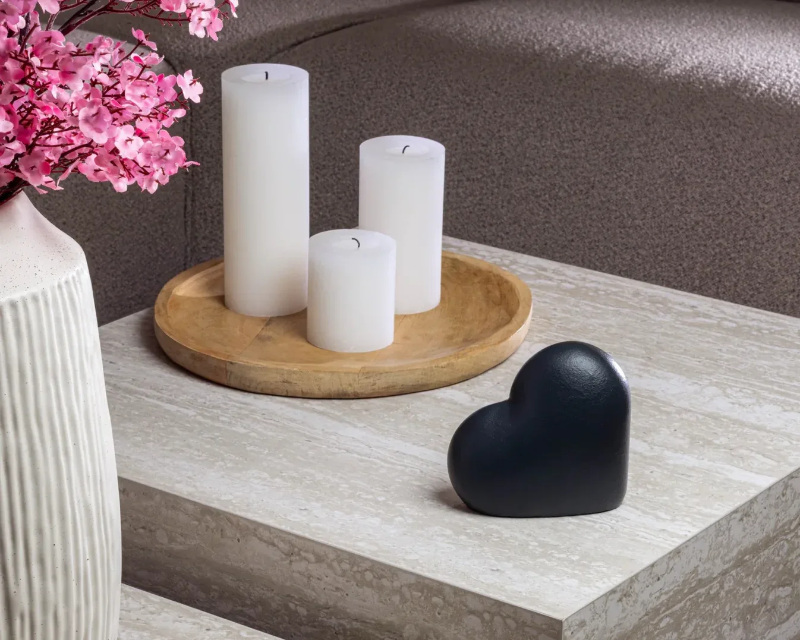 heart urn mineraal composiet